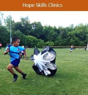 Soccer clinics for Hope Soccer Players.