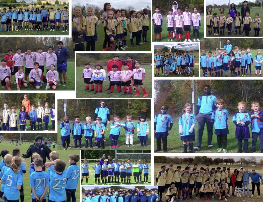 Collage of Hope Soccer Teams of all ages. 